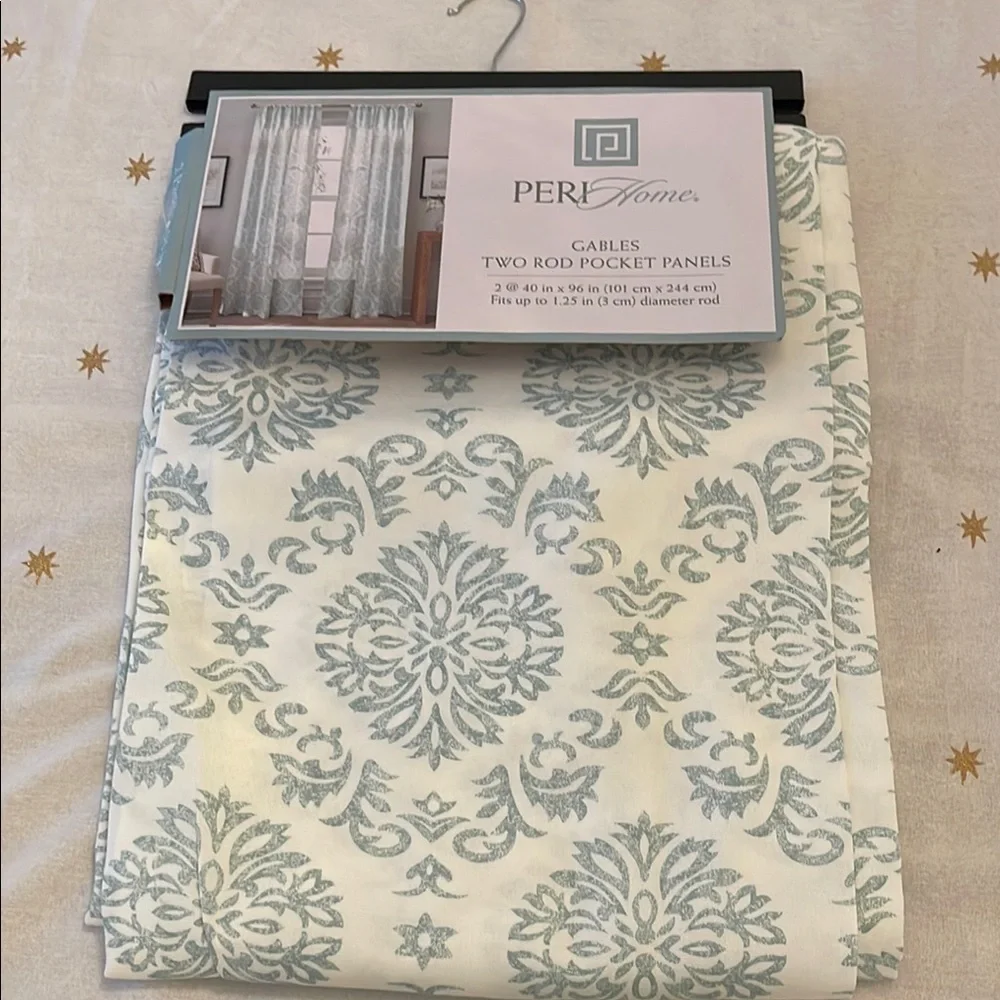 Peri Home Gables Curtain Panels Rod Pocket Seafoam New